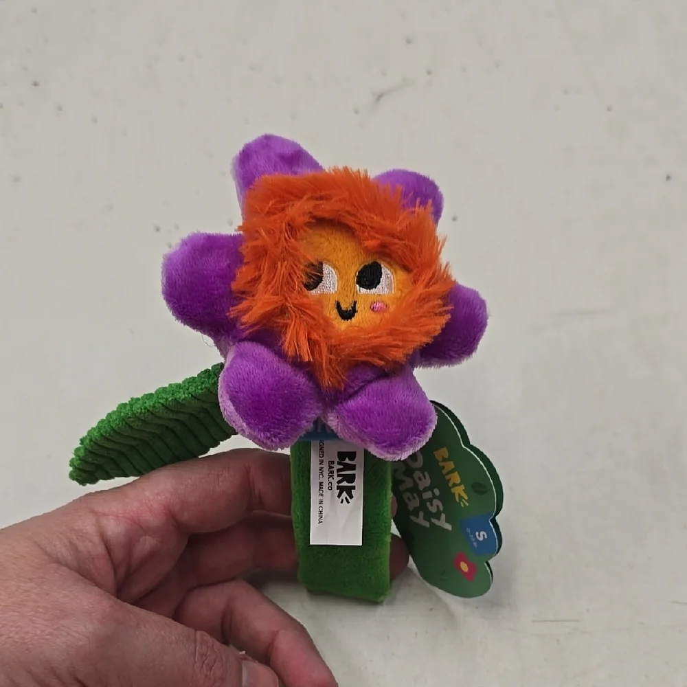 Bark Plush Dog Toy Purple and Orange Flower Daisy May NWT Size Small 0-20 Pounds